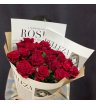 Стильный букет из 21 красной розы  1
