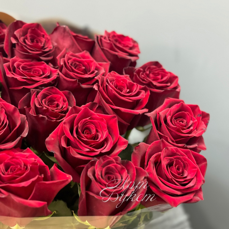 Букет красных роз «25 элитных роз экспловер » 3